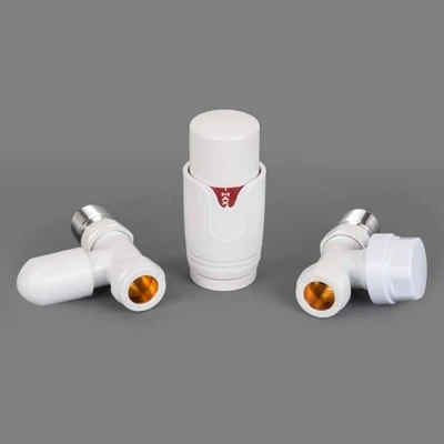 Комплект радиаторный Delta MINI прямой 1/2 с термоголовкой М30х1,5 (RAL9016 белый)