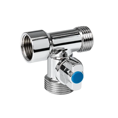 Вентиль-тройник шаровой для стиральной машины Valtec VT.256.N 1/2" х 3/4" х 1/2"