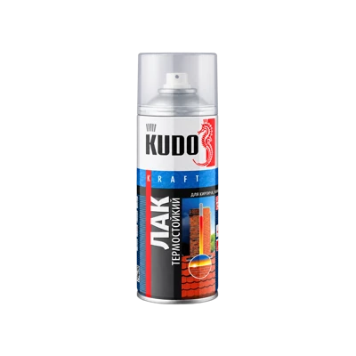 Лак аэрозоль термостойкий KUDO No9006, 520 мл