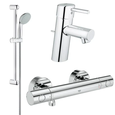 Комплект смеситель с душевой стойкой GROHE GROHTHERM 1000 COS 117643
