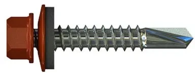 Саморез кровельный ПрофКрепёж RAL 3011 (коричнево-красный) 5.5*25 мм (200 шт)