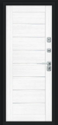 Дверь входная Thermo Техно Декор-2 Thermo-2 Букле черное 2050x860 мм Snow Melinga Правая