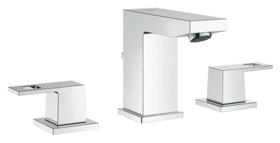 Смеситель для умывальника GROHE EUROCUBE на 3 отверстия, донный клапан 20351000