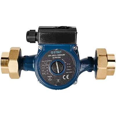Циркуляционный насос STOUT 32-60/180 220/240V 50Hz с латунными гайками G2 x Rp 1 1/4