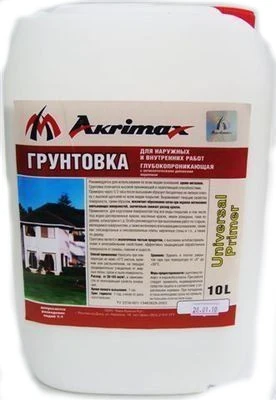 Грунтовка для наружных работ Akrimax 10 л