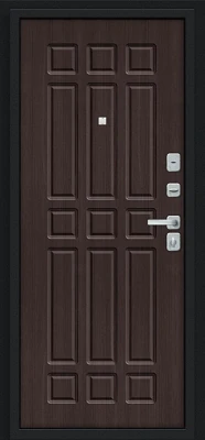 Дверь входная Мило МФ/BChrome Bravo R-2 Букле черное правая 2050x960 мм Wenge
