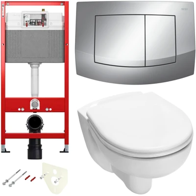 Комплект для подвесного унитаза 9400405.WC1 с панелью смыва TECEambia хром глянец, унитаз TECE V04