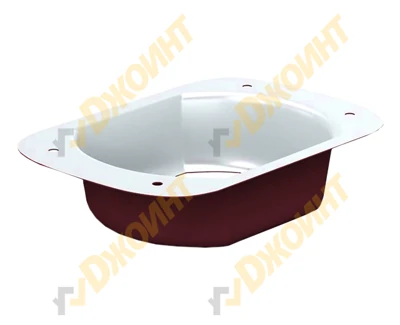 Воронка выпускная прямоугольная 76*102 RAL 3005 красное вино