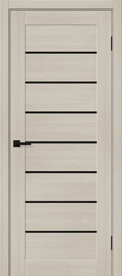 Дверь межкомнатная полотно Браво-22 эко шпон Cream Melinga 1900x550 мм Black Shine