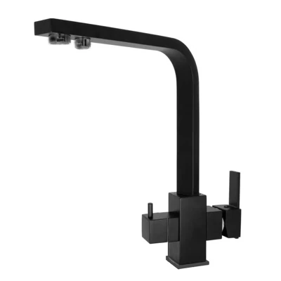 Смеситель для мойки HAIBA HB76803-7 с каналом для фильтра 1/2 черный