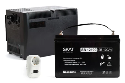 ИБП TEPLOCOM-500+100+TBS Optimum Бастион, 220 В, 500 ВА (300 Вт), стабилизация напряжения, АКБ 100 Ач в комплекте
