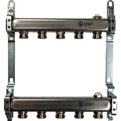Коллектор из нержавеющей стали STOUT 1"/3/4"x5 вых.