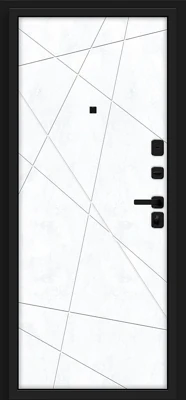 Дверь входная Кьюб/SBlack Bravo R-3 Slate Art/Snow Art 2050x960 мм Правая