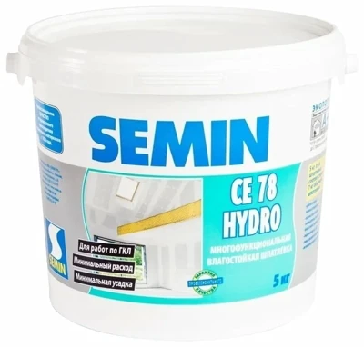 Шпатлевка SEMIN CE 78 Hydro лёгкая влагостойкая, 5 кг