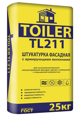 TOILER TL 211 Штукатурка цементная, 25 кг
