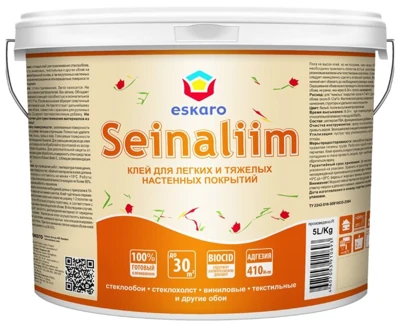 Готовый клей для тяжёлых обоев Eskaro Seinaliim, 5 л