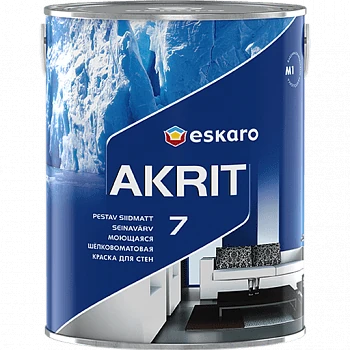 Моющаяся шелковоматовая краска для стен Eskaro Akrit 7 (База TR - прозрачная) 0,9 л